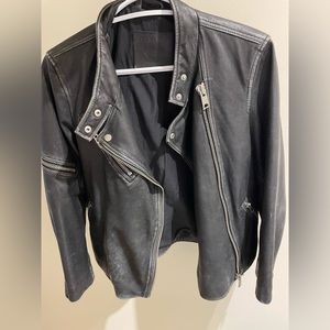 Allsaints distressed leather jacket